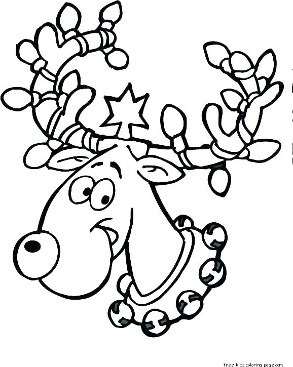 578x725 Coloring Pages Of Reindeer Reindeer Face Coloring Page Head
