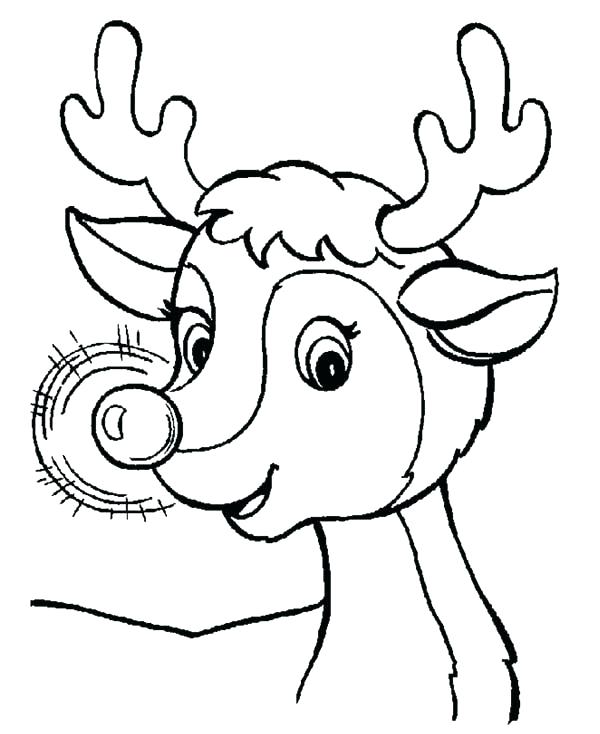 600x734 Reindeer Coloring Page The Red Nosed This Is Pictures Printable