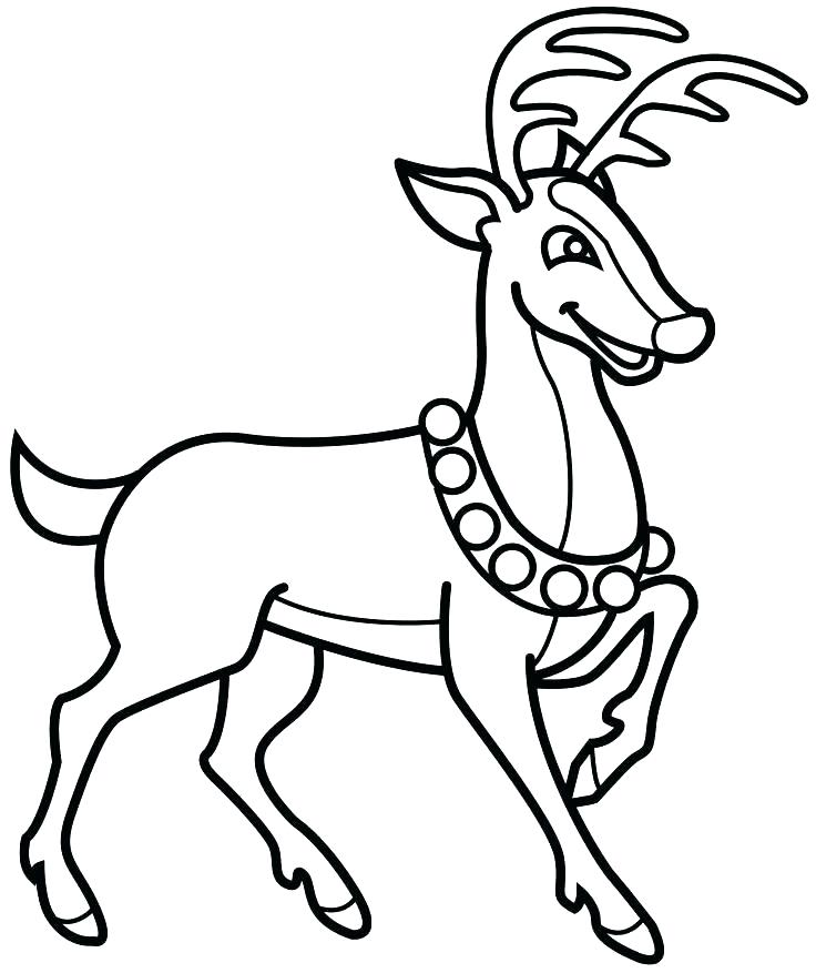 736x877 Santa And Reindeer Coloring Pages Printable Reindeer Coloring