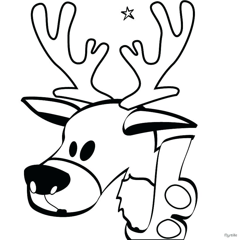 820x820 Coloring Pages Reindeer Coloring Page Reindeer Free Coloring
