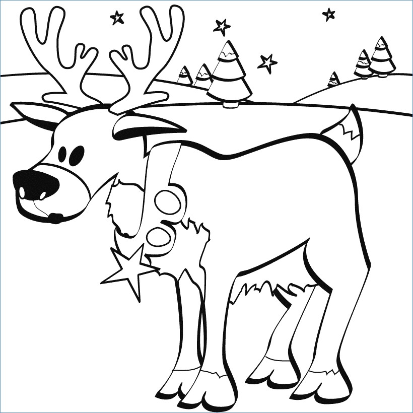 820x820 Rudolph And Santa Leigh Reindeers Coloring Page