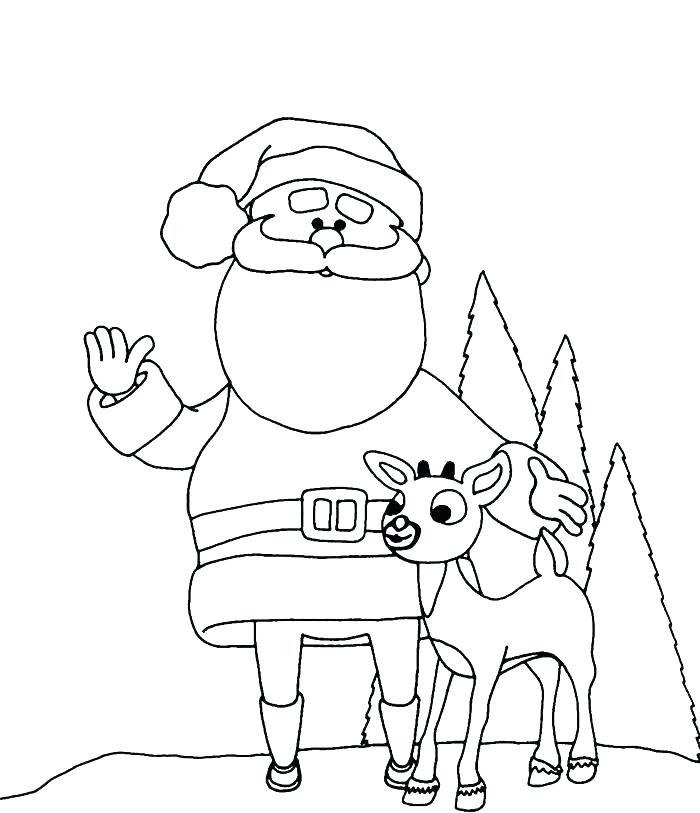 700x813 Rudolph The Red Nosed Reindeer Printable Coloring Pages Page Hat