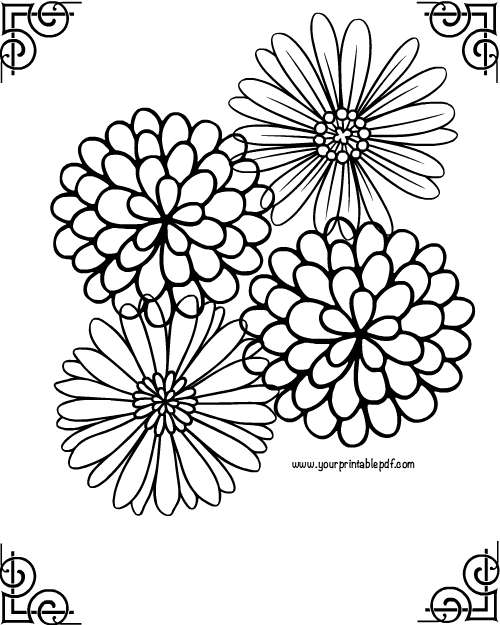 500x625 Relaxing Framed Flower Adult Coloring Page