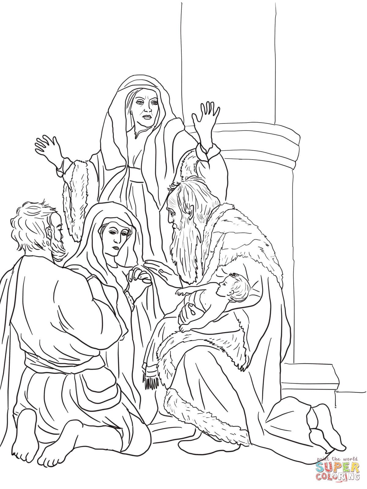 1200x1600 Rembrandt, Simeon And Anna Recognize The Lord In Jesus Colouring