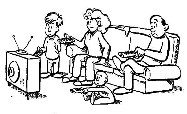 600x366 Remote Control Coloring Page Joint Family Everybody Has Tv Remote