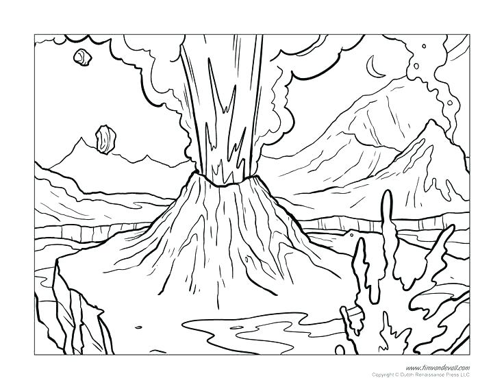 736x568 Renaissance Art Coloring Pages Geology Coloring Book Volcano