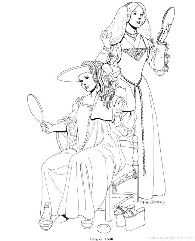 648x800 Renaissance Coloring Sheets Renaissance Costumes And Clothing