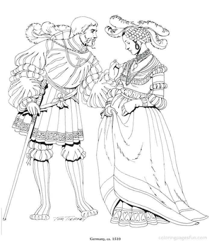 694x800 Enchanting Renaissance Art Coloring Pages Renaissance Costumes