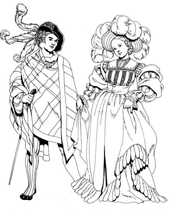 600x741 Renaissance, The High Renaissance Coloring Pages Clothing 1400