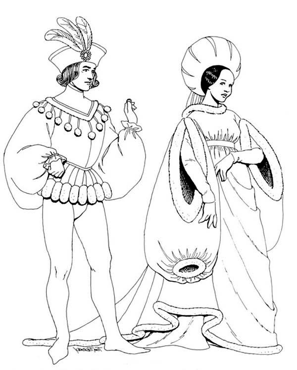 600x749 Beautiful Fashion Renaissance Coloring Pages Coloring Sun