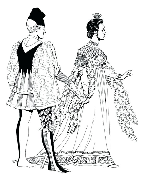 600x734 Dress Up Coloring Pages Renaissance A Couple Is Having Fight