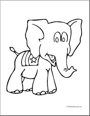 304x392 Clip Art Us Government Republican Elephant (Coloring Page) I