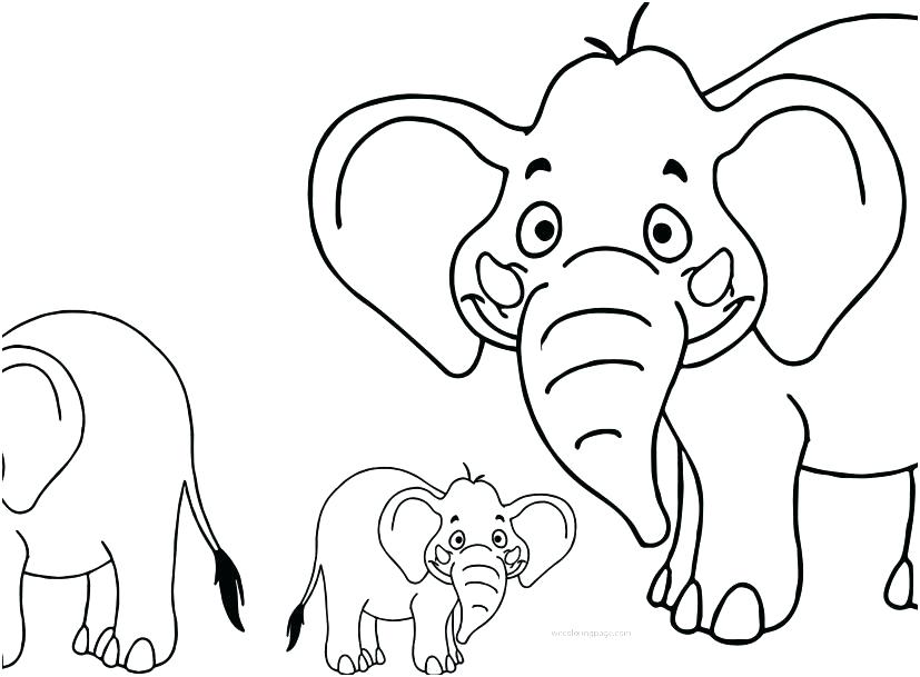 827x609 Coloring Page Elephant Baby Elephant Coloring Pages Coloring Page