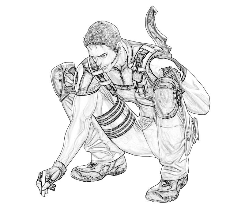 800x667 Resident Evil Chris Redfield Coloring Tubing