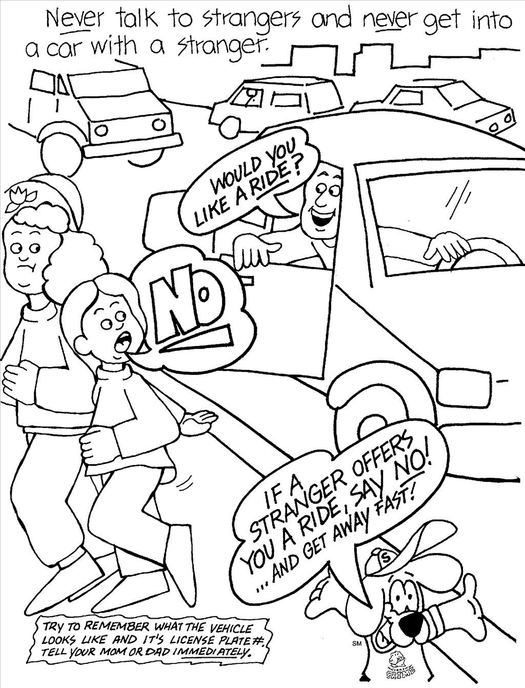 1024x1342 Survival Stranger Safety Coloring Pages Responsibility Activity