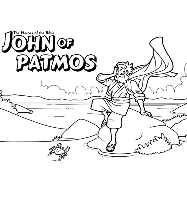 600x700 John Of Patmos The Bible Heroes Coloring Page