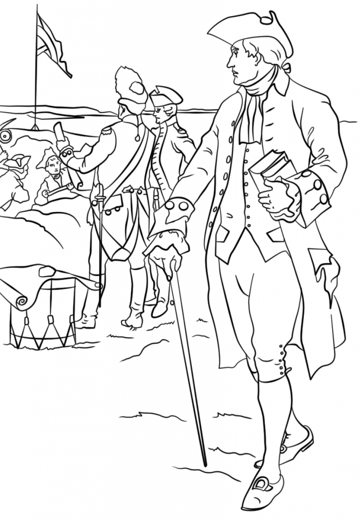 711x1024 Nathan Hale America War Coloring Page