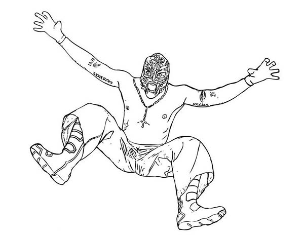 600x464 Wrestling Opponent Rey Mysterio Coloring Page Color Luna