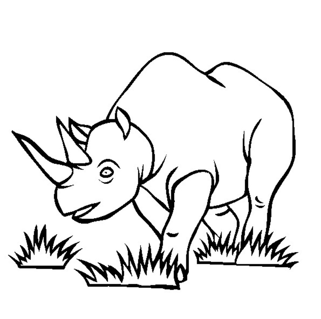 1050x1044 Free Printable Rhinoceros Coloring Pages For Kids Fine Rhino Page