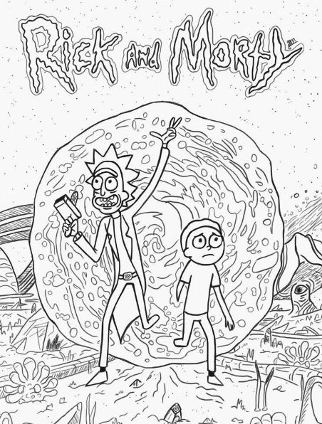 452x596 Rick And Morty Coloring Page Drawing Board Weekly