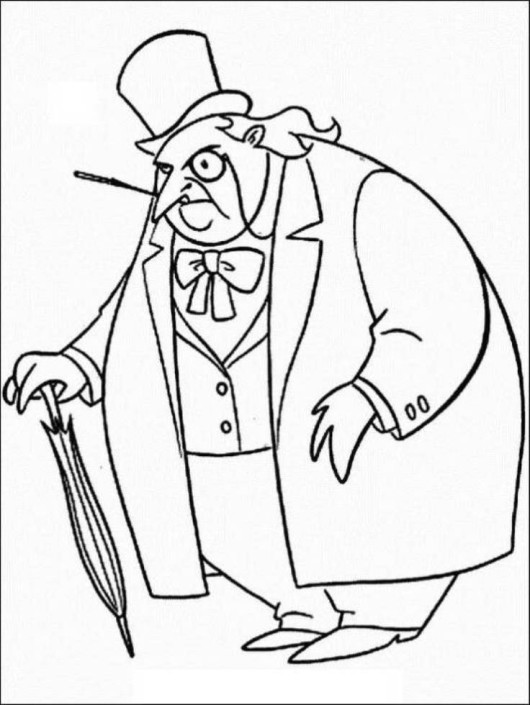 530x705 Penguin Batman Enemy Coloring Page