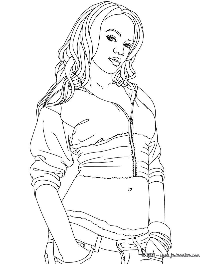Rihanna Coloring Pages