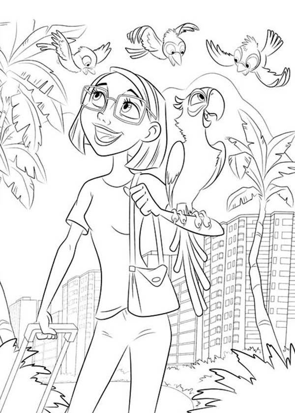 600x840 Rio Coloring Pages Linda Gunderson And Blu Arrived In Rio Brazil