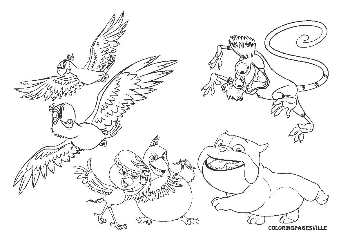 1169x827 Angry Birds Rio Printable Coloring Pages New Inside