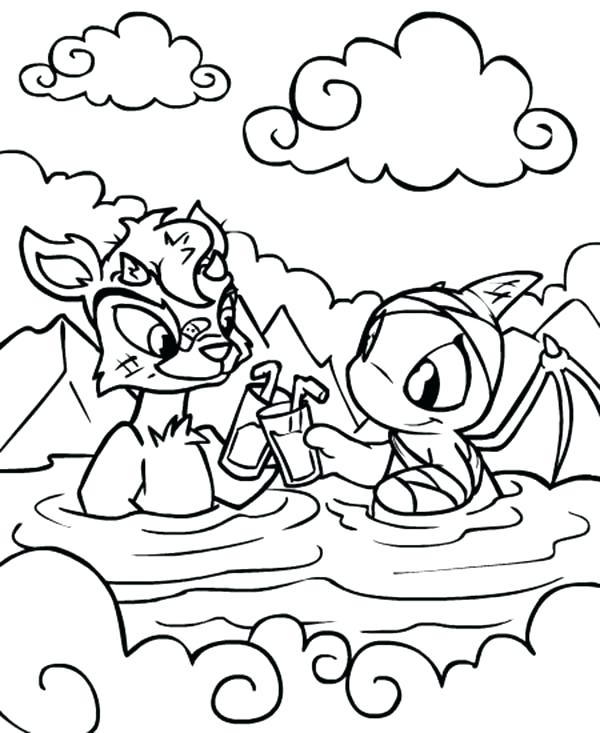 600x733 Neopets Coloring Pages Taking Bath In The River Coloring Pages