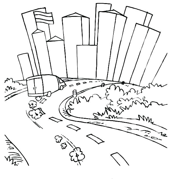 600x627 Road Coloring Page Road Coloring Page Road Runner Coloring Pages