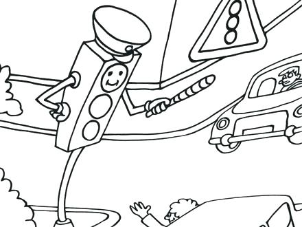 440x330 Traffic Light Signs Coloring Pages Road Sign Good Safety Colouring