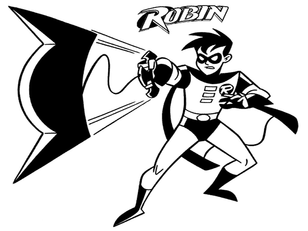 1024x768 Batman And Robin Coloring Page