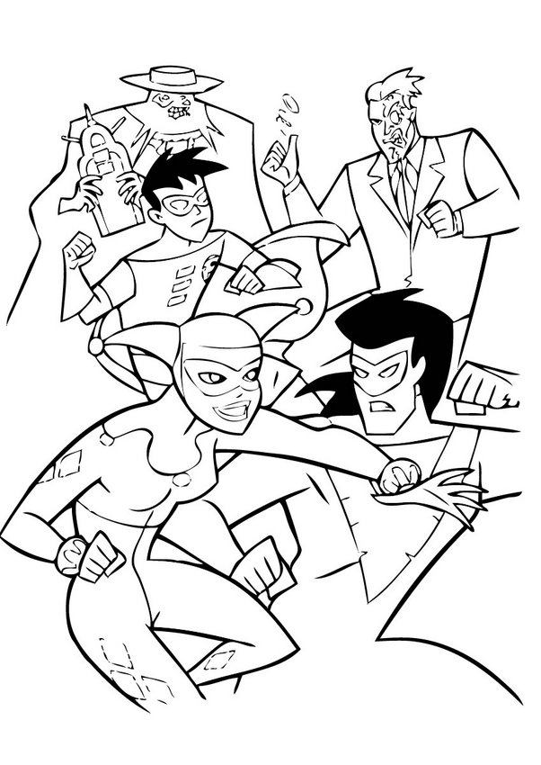 602x850 Superheroes Batman, Robin And Batgirl Coloring Pages