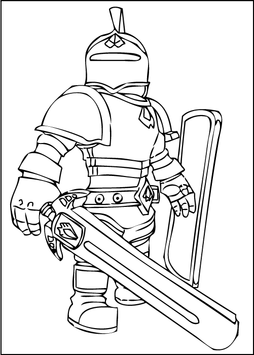 501x700 Roblox Knight Coloring Page