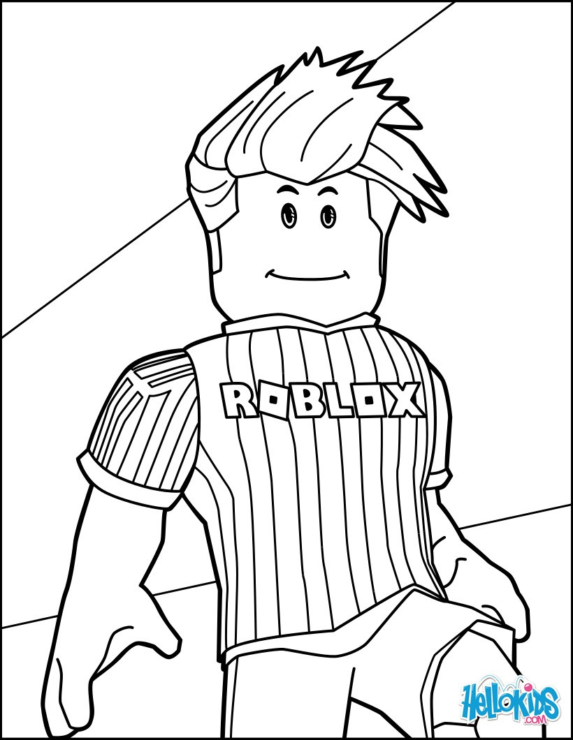 820x1060 Footballer Of Roblox Coloring Page Jag Beauteous Color Pages