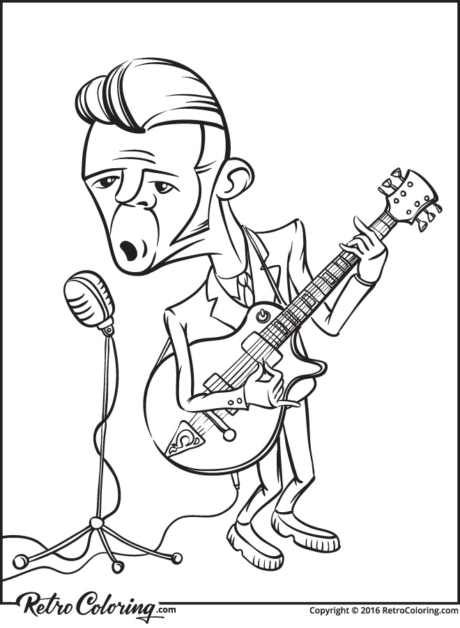 660x900 Rock N Roll Guitarist Singer Coloring Page Retrocoloring And Pages