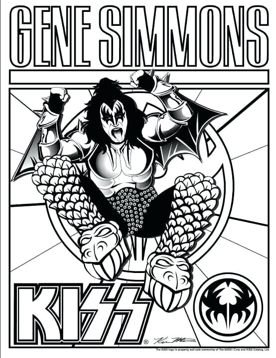 554x720 Gene Coloring Page Kiss Coloring Pages Kiss Hot Kiss Band Coloring