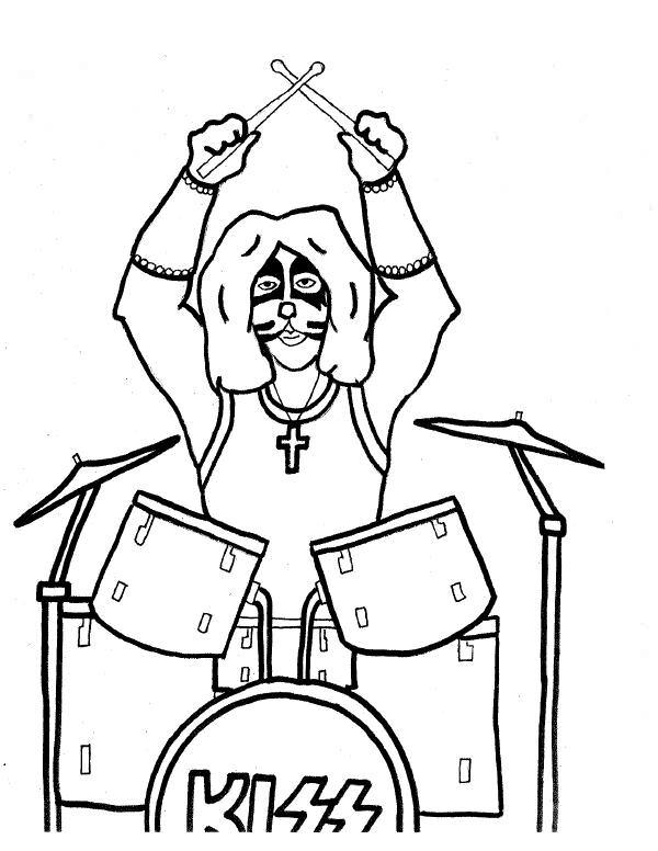 600x776 Kiss Rock Band Coloring Pages