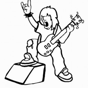 300x300 Rock Star Coloring Pages Birthday Printable