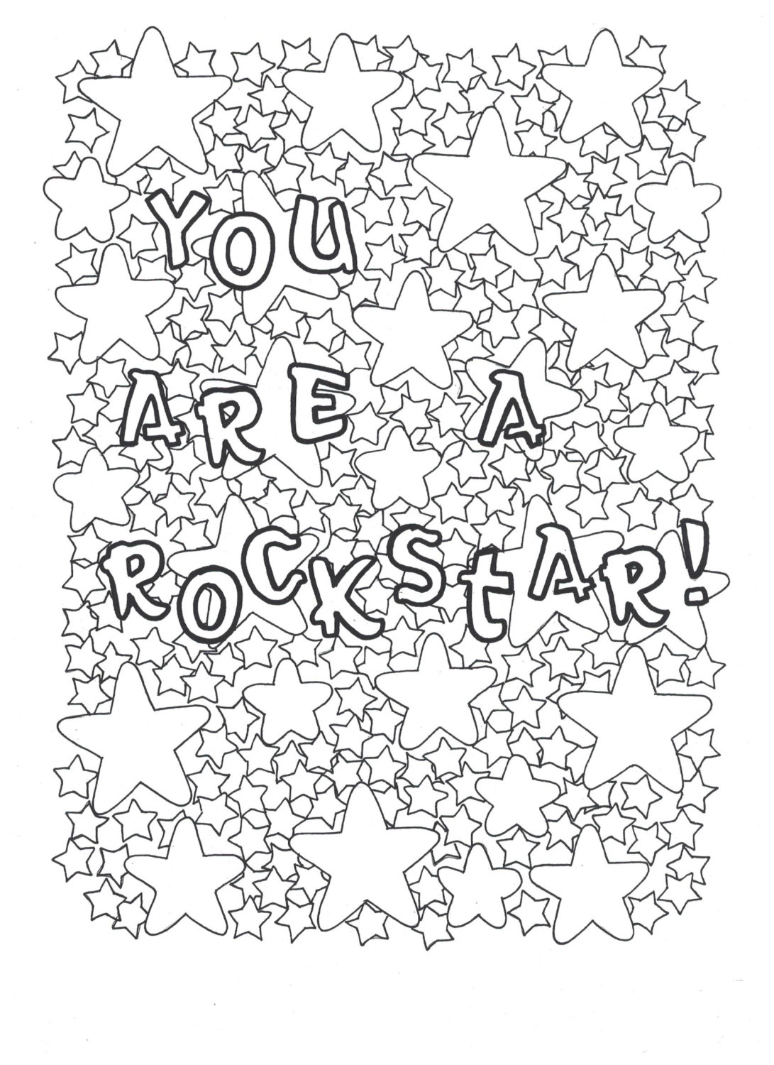 1091x1500 You Are A Rockstar Coloring Page Positive Affirmations, Coloring