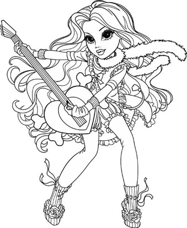 600x730 Girl Rockstar Coloring Pages