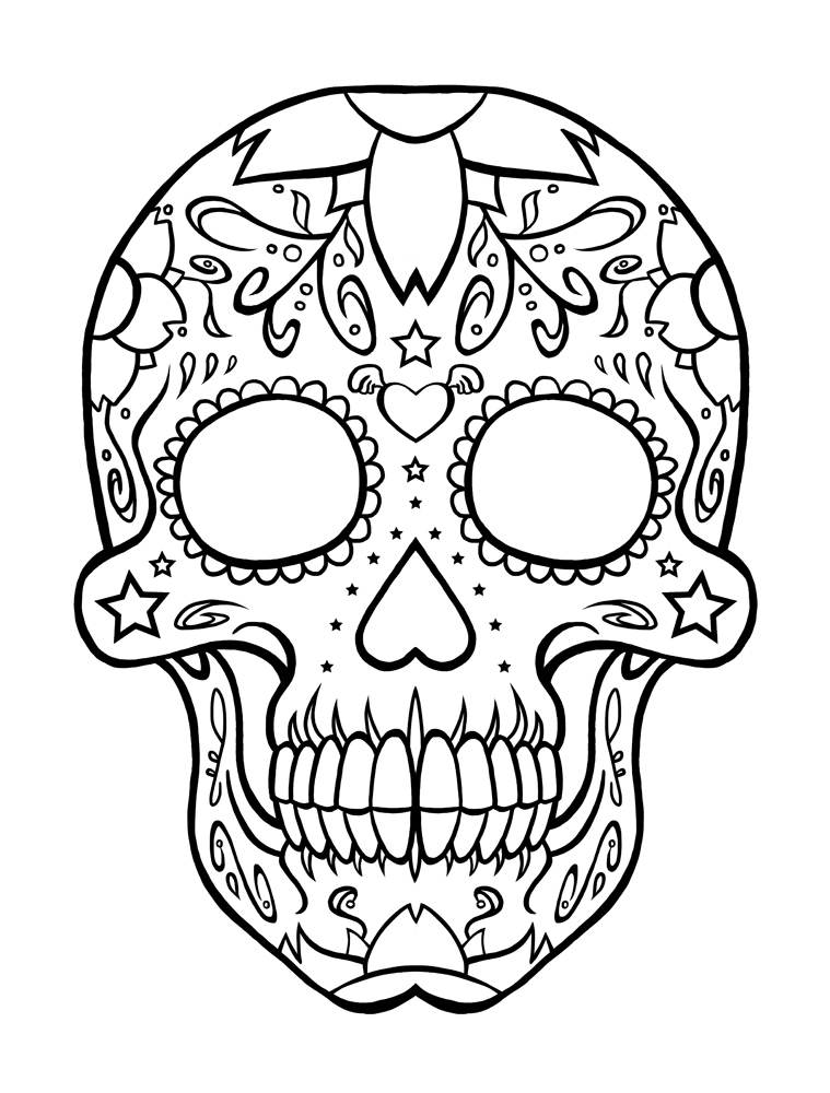 759x1000 Day Of The Dead Skull Drawings Coloring Pages And Book Pinteres