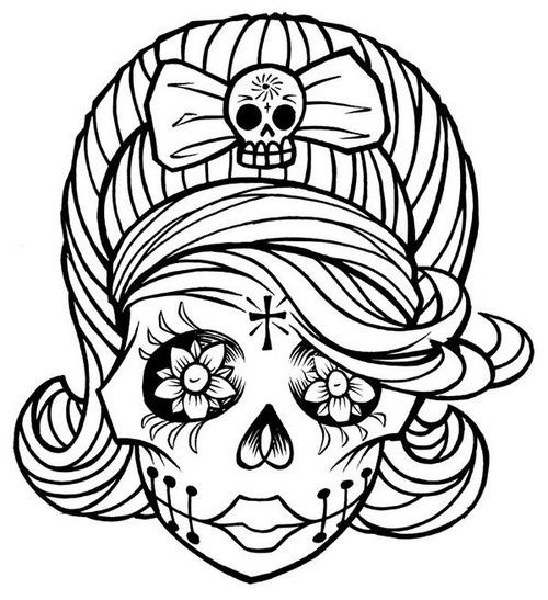 500x547 De Sugar Skulls Colouring Pages,sugar Skull Coloring Pages Free
