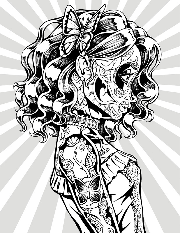 618x800 De Los Muertos A Coloring Book Nicholas Ivins