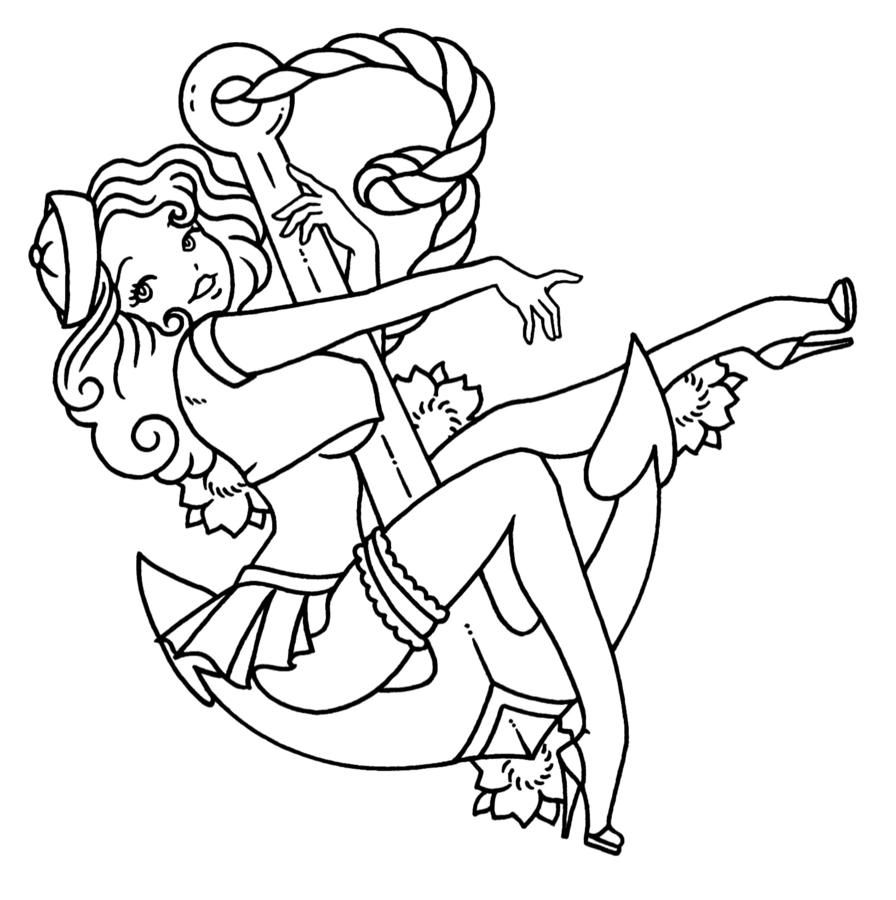 896x900 From The Sailors Came The Anchors, Sparrows, Stars And Pin Up