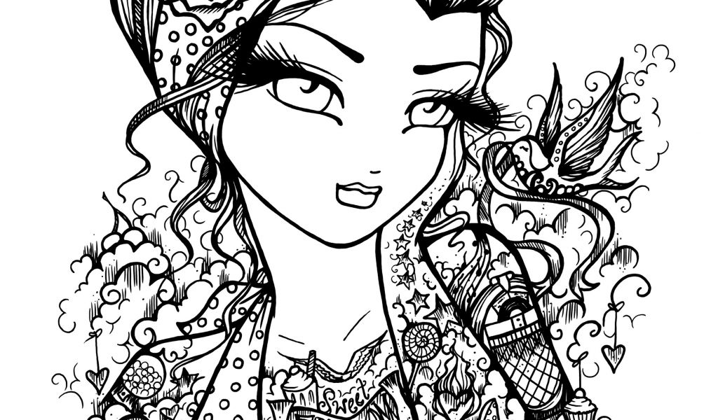 1024x600 Beautiful Tattoo Coloring Pages Advance