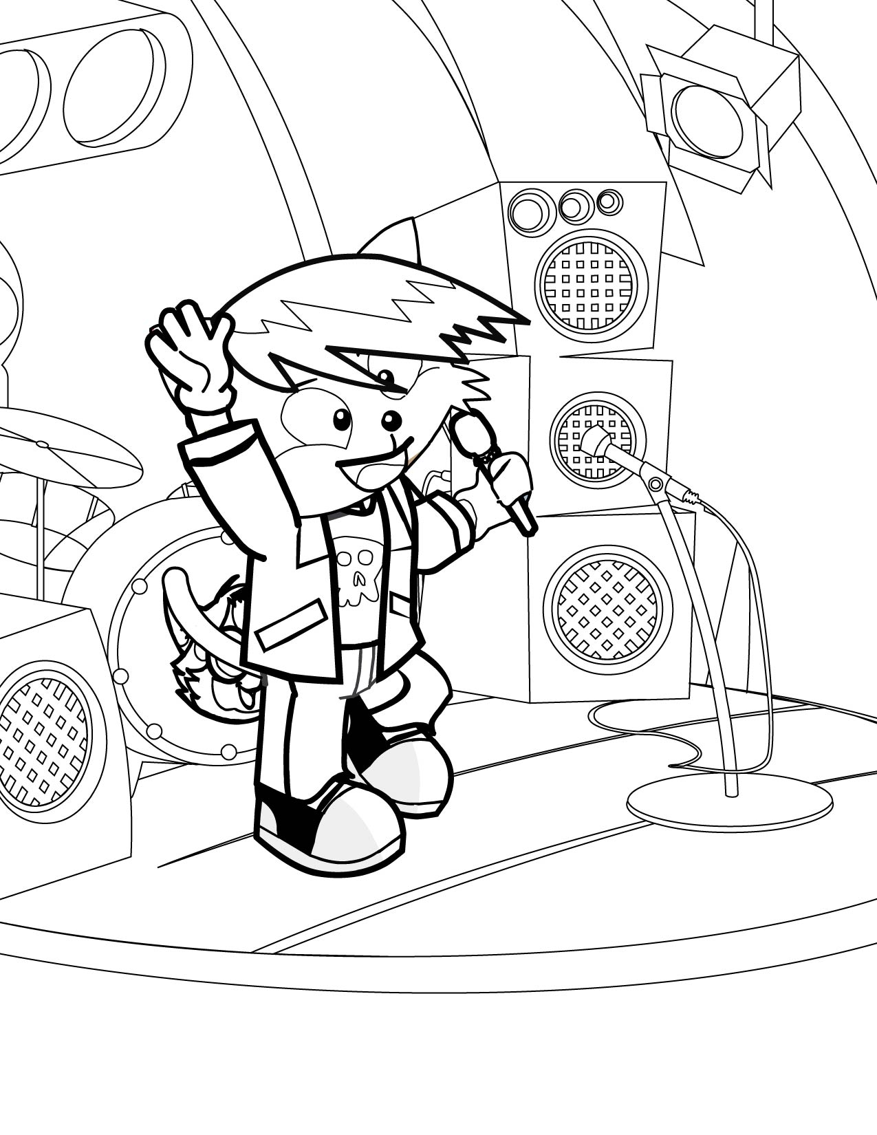 1275x1650 Rocker Boy Coloring Page