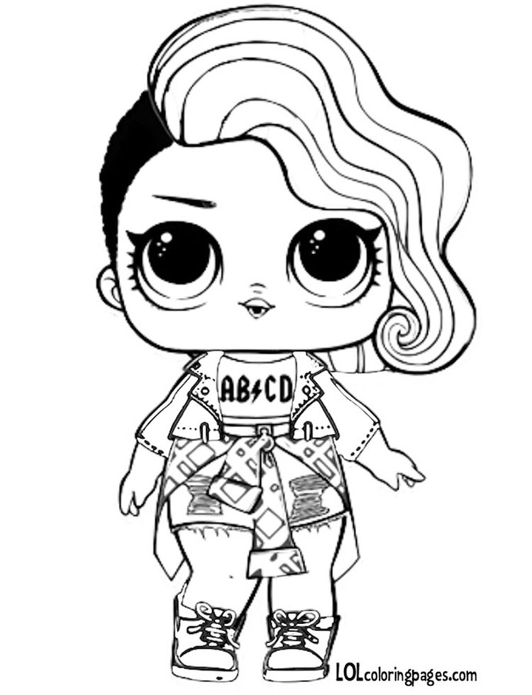 750x980 Rocker Free Color Sheet Lol Surprise Doll Coloring Pages