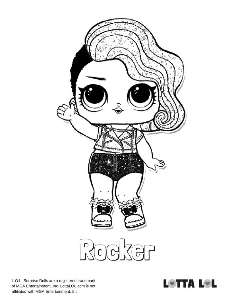 816x1056 Rocker Glitter Lol Surprise Doll Coloring Page Rockers And Dolls