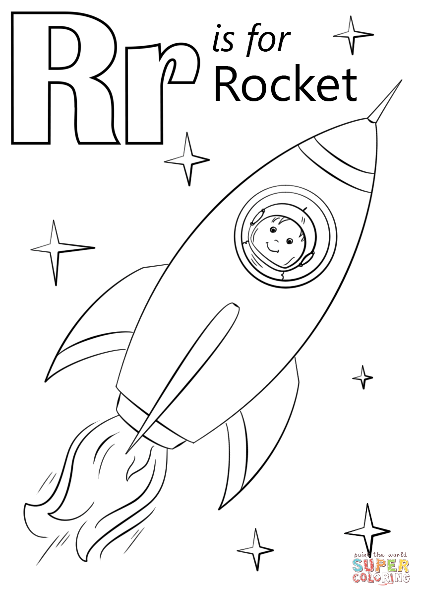 849x1200 Rocket Coloring Page